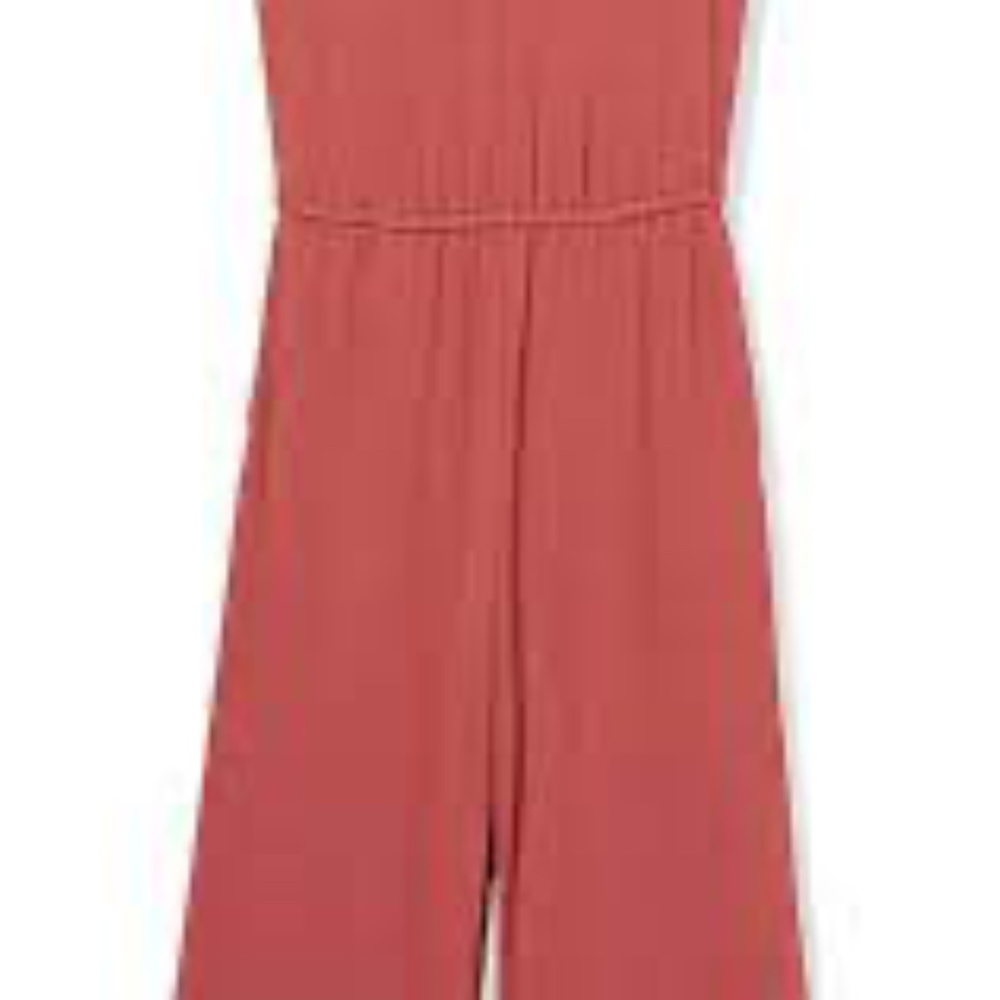 Daily Ritual Women's Pima Sleeveless Wide-Leg Jumpsuit Brick Red